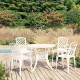  5-dijelni bistro set od lijevanog aluminija bijeli | shoptok.hr