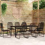  9-dijelni vrtni blagovaonski set crni | shoptok.hr