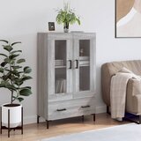 Visoka komoda siva boja hrasta 69,5x31x115 cm konstruirano drvo Cijene