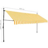  Tenda na ručno uvlačenje LED 400 cm bijelo-narančasta | shoptok.hr