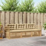  Set vanjskih sofa 3 kom. Bijela i bež Poliester | Eponuda.ba