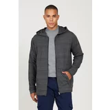 AC&Co / Altınyıldız Classics Men's Black-gray Standard Fit Regular Fit Hooded Zipper Sweatshirt Jacket