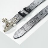 Vivienne Westwood Pasovi ORB BUCKLE BELT REVERSIBLE Črna | Shoptok.si