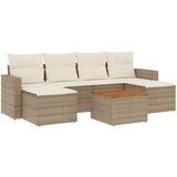  7-dijelni set vrtnih sofa od poliratana s jastucima bež 66 x 62 x 69 cm | shoptok.hr