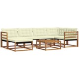  Set vanjskih sofa 19 pcs Prirodna i krem Čvrsto drvo akacije | Eponuda.com