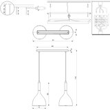  Luster na sajli NOAK 2xE27/15W/230V bela/hrom | Eponuda.com