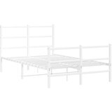 Metalni okvir kreveta uzglavlje i podnožje bijeli 120x200 cm | shoptok.hr