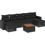  8-dijelni set vrtnih sofa od poliratana s jastucima crni | shoptok.hr