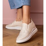 Gemre Beige women's sneakers with rhinestones on a hidden wedge Jeremi | shoptok.hr