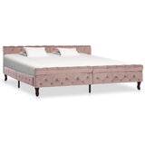  Okvir za krevet ružičasti baršunasti 200 x 200 cm | shoptok.hr