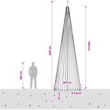  Božićno drvce od svjetlosnih niti s klinom i jarbolom 500 cm | shoptok.hr