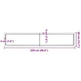 Stolna ploča tamnosmeđa 220x40x(2-6) cm obrađena hrastovina | shoptok.hr
