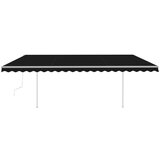 vidaXL Avtomatsko zložljiva tenda s stebrički 5x3 m antracitna | Shoptok.si