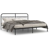  The Living Store Kovinski posteljni okvir z vzglavjem črn 193x203 cm - Posteljni Okvir, (21495758) | Shoptok.si