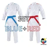 Set karate kumite kimon Adidas – Adilight DNA Primegreen WKF (rdeča & modra) - 150