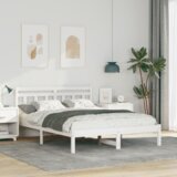 vidaXL krevetna konstrukcija bijelo 140 x 190 cm borova drva | shoptok.hr