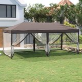 vidaXL zložljiv vrtni šotor s stranicami taupe 3x6 m | Shoptok.si