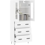  Visoka komoda bijela 69,5x34x180 cm konstruirano drvo Slike