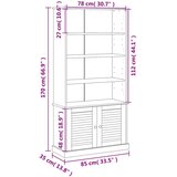  Regal za knjige VIGO sivi 85 x 35 x 170 cm od masivne borovine | shoptok.hr