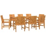  Vrtni set za objed 9 pcs Smeđa Čvrsto drvo akacije | shoptok.hr