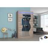ADRK Drsna omara OSWALD z ogledalom in LED lujo, 120 cm - HRAST TARTUF | Shoptok.si
