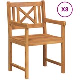 Vrtne stolice 8 pcs Prirodna Čvrsto drvo akacije | Eponuda.com