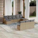  The Living Store Vrtna sedežna garnitura 10-delna z blazinami bež poli ratan - Vrtna Sedežna Garniture, (21473084) | Shoptok.si