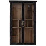 Črna stenska vitrina iz masivne jelke 50x80x14 cm Hazem –