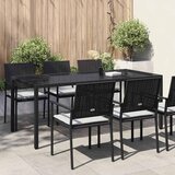  Stol za vrt Crna 190 x 90 x 75 cm poliratan | shoptok.hr