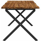  Stol za blagovanje s prirodnim rubom 140 x 80 x 75 cm Prirodna - Prirodna i crna 140 x 80 x 75 cm Živi rub | shoptok.hr