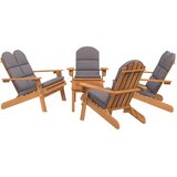  5-dijelna vrtna garnitura Adirondack od masivnog drva bagrema | shoptok.hr