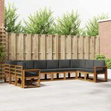  Set vanjskih sofa 10 kom. Prirodna i antracit Smeđa 363 x 191,5 x 73 cm | shoptok.hr