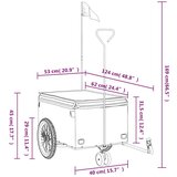 Prikolica za bicikl crno-narančasta 30 kg željezna - orange 124 x 53 x 45 cm | shoptok.hr