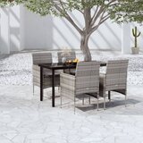 5-dijelni vrtni blagovaonski set s jastucima sivo-crni | shoptok.hr