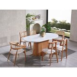 Hanah home soho - white, natural whitenatural dining table & chairs set (6 pieces) | ePonuda.com
