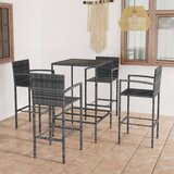  5-dijelni vrtni barski set od poliratana sivi | shoptok.hr