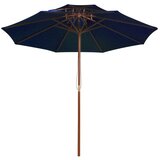  Suncobran s dvije razine i drvenim stupom 270 cm plavi | shoptok.hr