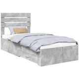  Konstrukcija postelje Betonsko siva in srebrna 75 x 190 cm, (5000102738) | Shoptok.si