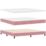 Box Spring Postelja z Mattresom Roza 200x200 cm Žamet, (22051712) | Shoptok.si
