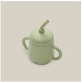 Interbaby silikonska čaša za malu djecu sa slamkom Olive Green | shoptok.hr