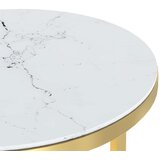  Bočni stolić zlatni s bijelim mramorom 45 cm od kaljenog stakla | shoptok.hr