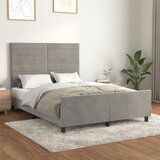 Maison Chic Posteljni okvir - Dvoposteljna postelja - Zakonska postelja brez vzmetnice svetlo siv 140x200 cm žamet-J12553, (21762184) | Shoptok.si