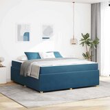  Posteljni okvir z vzmetnico Modra 180 x 200 cm Žamet | Shoptok.si