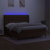  Krevet box spring s madracem LED tamnosmeđi 160x200 cm tkanina | shoptok.hr