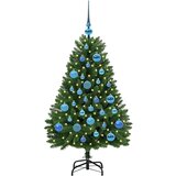 vidaXL Umjetno božićno drvce S LED lampica Zelena 120 cm PVC i metal | shoptok.hr