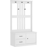 vidaXL Drevo za dvorano "SANDENS" bela 87x40x159,5 cm masivni les bora Cene