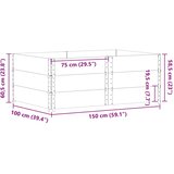  Okviri za palete 3 kom crni 150x100 cm od masivne borovine | shoptok.hr