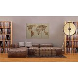  Slika - Map of the World (German language) - triptych 120x80 | shoptok.hr