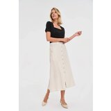 Marisse Beige Linen Midi Skirt Cene