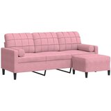  Trosjed s tabureom ružičasti 180 cm baršunasti | shoptok.hr
